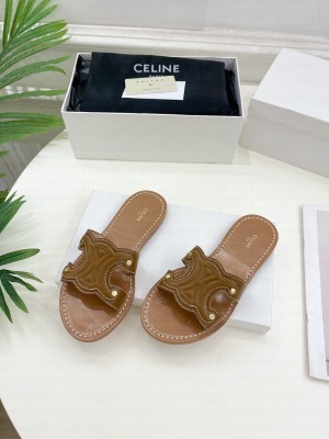 CELIE CELINE TRIOMPHE MULE IN CALFSKIN BROWN