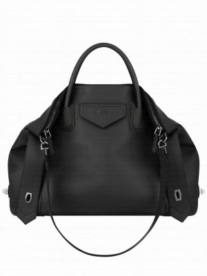 Givenchy Medium Antigona Soft Bag In Smooth Leather Black