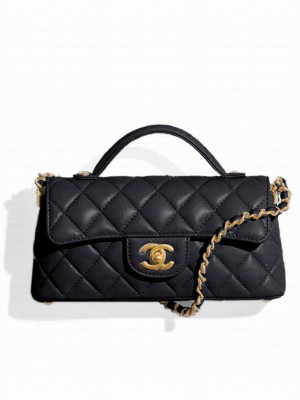 Chanel Mini Flap Bag With Top Handle AS5354 Black