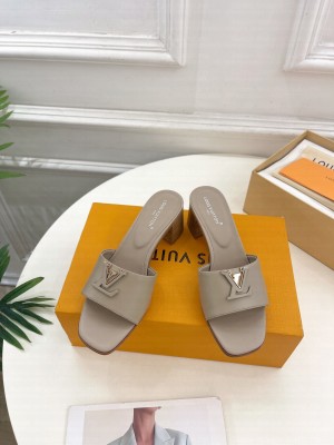 Louis Vuitton Women's LV Capri 5cm Calfskin Mule Gray