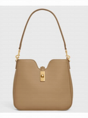 Celine SMALL CAMILLE 16 SOFT BAG IN SMOOTH CALFSKIN 120693 SMOKED BROWN
