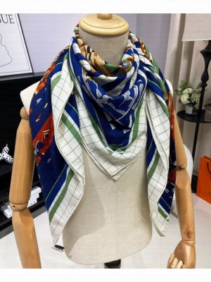 Hermes Women's Coaching Deja-Vu Scarf White