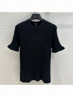 Chanel Short-sleeved Sweater  Black 2025