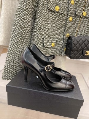 Chanel Heel 85mm Mary Janes Pumps Black Spring 2022 Collection