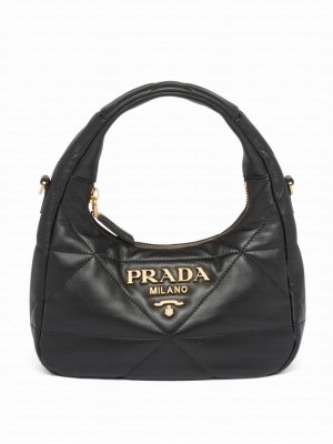 Prada Nappa-leather Mini Bag With Topstitching 1BA384 Black