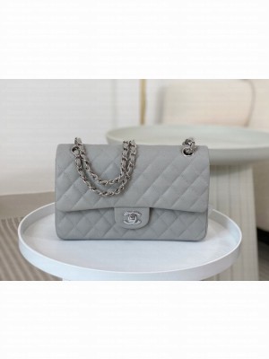 CHANEL CLASSIC 11.12 HANDBAG AS01112 GRAY&Silver Metal