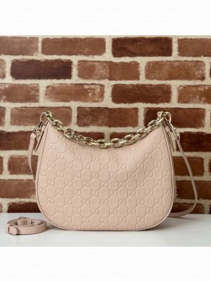 Gucci GG EMBLEM MEDIUM SHOULDER BAG 820453 Light pink