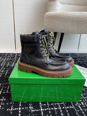 Bottega Veneta Haddock Lace-Up Ankle Boot Black / Rubber