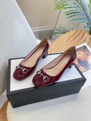 Gucci Women's 3.5cm Low heel ballet Flat with Horsebit Burgundy