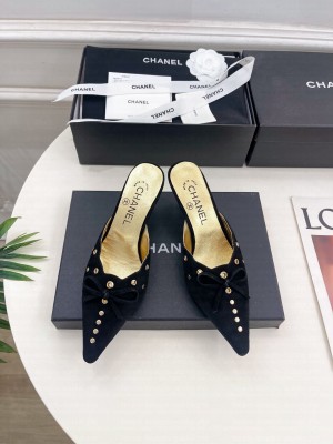 Chanel Mule suede with bow black 2025