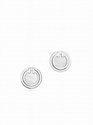 Tiffany Women's Mother-of-pearl Circle Earrings Silver