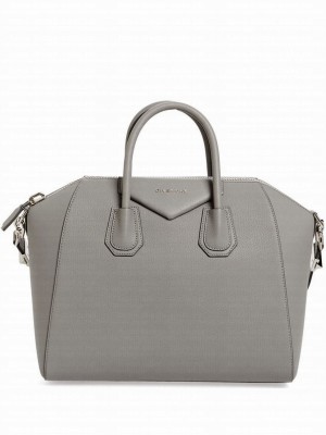 Givenchy Antigona Leather Large Duffel Gray