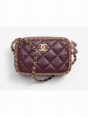 Chanel SMALL CAMERA CASE AS5086 Burgundy