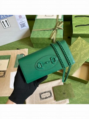 Gucci Horsebit 1955 wallet with chain 621892 green