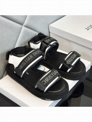 Dior D-Wander Fabric Flat Strap Sandals Black Spring/Summer 2021 Collection 03