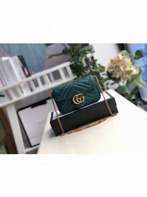 Gucci Mini Marmont Shoulder Bag 16cm 476433 Calfskin Leather Spring/Summer 2020 Collection, Green