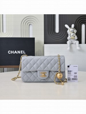 Chanel SMALL FLAP BAG AS1787 light gray