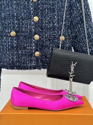 Louis Vuitton LV Initials accessory Satin Flat Ballerina Rose