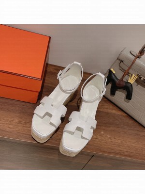 HERMES HEEL 8.5CM PLATFORM 5CM ELDA WEDGE ESPADRILLES 03