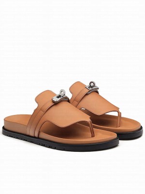Hermes Unisex Empire Sandal Coffee