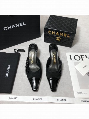 Chanel Vintage Suede&Lambskin Slide Black 2021 Collection