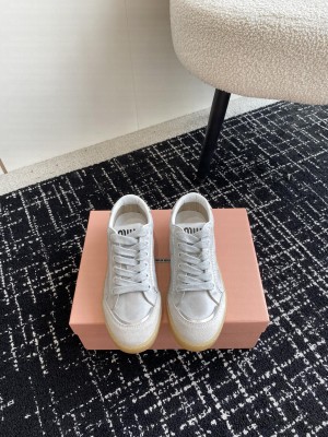 Miu Miu suede sneakers white