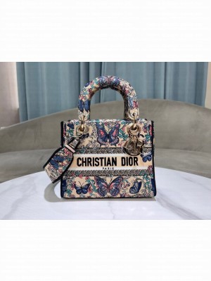Dior Medium Lady D-Lite Bag Embroidery M0565OECZ PINK