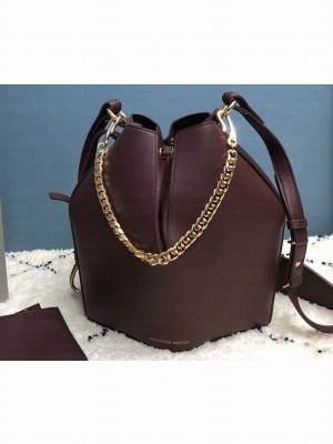 Alexander Mcqueen Calf Leather The Bucket Bag Burgundy