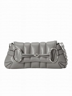 Gucci Horsebit Chain Small Shoulder Bag 764339 Gray