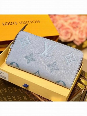 Louis Vuitton Gradient Monogram Leather Zippy Wallet M80402 Blue 2021 Collection