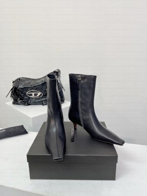 Jil Sander 5cm Calfskin Leather side zip boots black