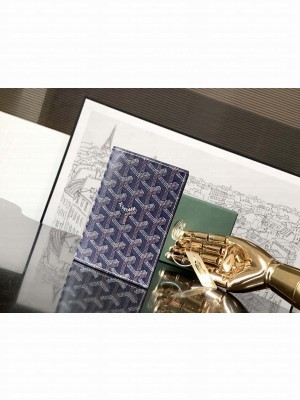 Goyard Grenelle Passport Cover Navy Blue