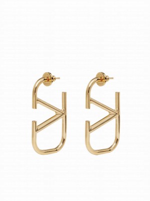 Valentino Vlogo Signature Metal Earrings Golden