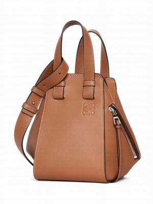 Loewe Compact Hammock Bag In Classic Calfskin Coffee