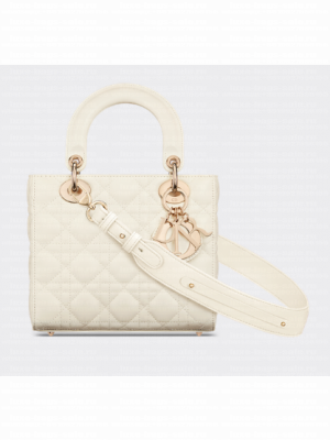 SMALL LADY DIOR MY ABCDIOR BAG Latte Cannage Lambskin M0538ONG
