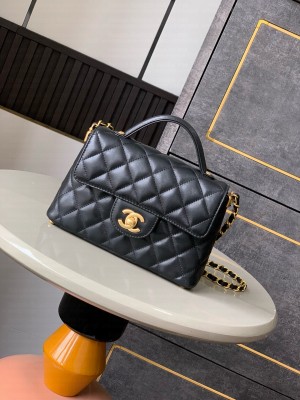 Chanel SMALL FLAP BAG WITH TOP HANDLE AS5355 BLACK