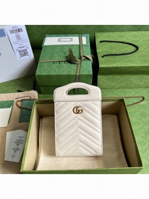 Gucci GG Marmont top handle mini bag 699756 white