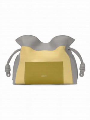 Loewe Medium Flamenco Knot-Detail Panelled Shoulder Bag Green