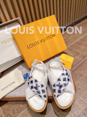 Louis Vuitton Unisex Pool Pillow Comfort Down Sandals White 2022