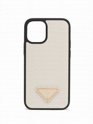Prada Saffiano Cover For Iphone 1ZH131 Cream