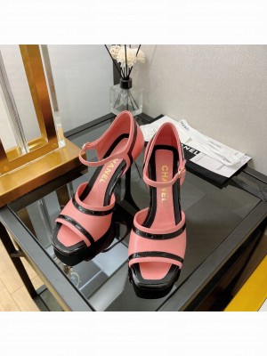 Chanel Lambskin & Patent Calfskin G38841 8.5cm Pink Pumps 