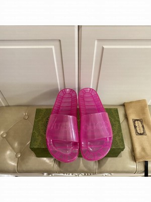 Gucci Unisex Transparent PVC Slide Sandals 06 2021 Collection