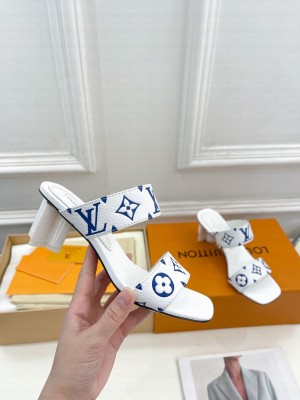 Louis Vuitton Silhouette 5.5cm in Monogram Leather White Slide Mule 2023 