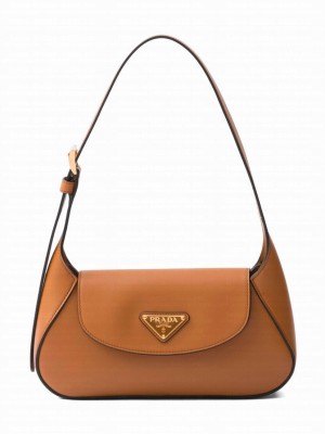 Prada Small Leather Shoulder Bag 1BD358 Coffee