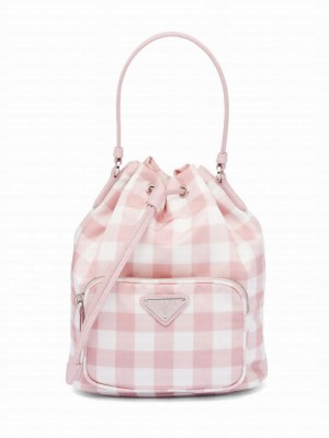 Prada Duet Printed Re-Nylon Bag 1BH038 Pink