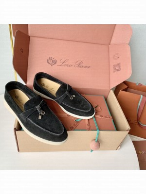 Loro Piana Unisex Summer Charms Walk Suede Loafers 08