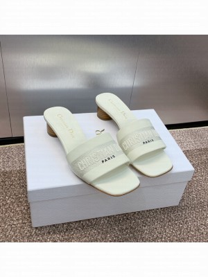 Christian Dior Women's Dway Heeled Slide White
