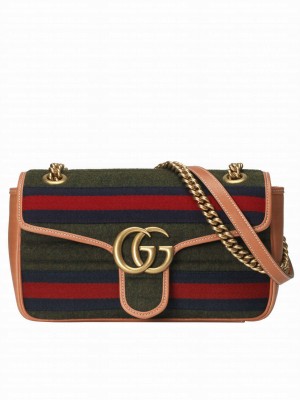 Gucci GG Marmont Small Shoulder Bag 443497 Green
