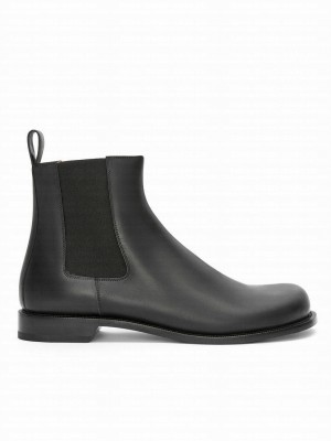 Loewe Women's Campo Chelsea Boot In Waxed Calfskin Black