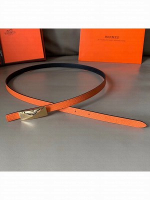 Hermes Width 1.3cm Swift & Epsom Leather Reversible Belt Orange/Black 2020 Collection